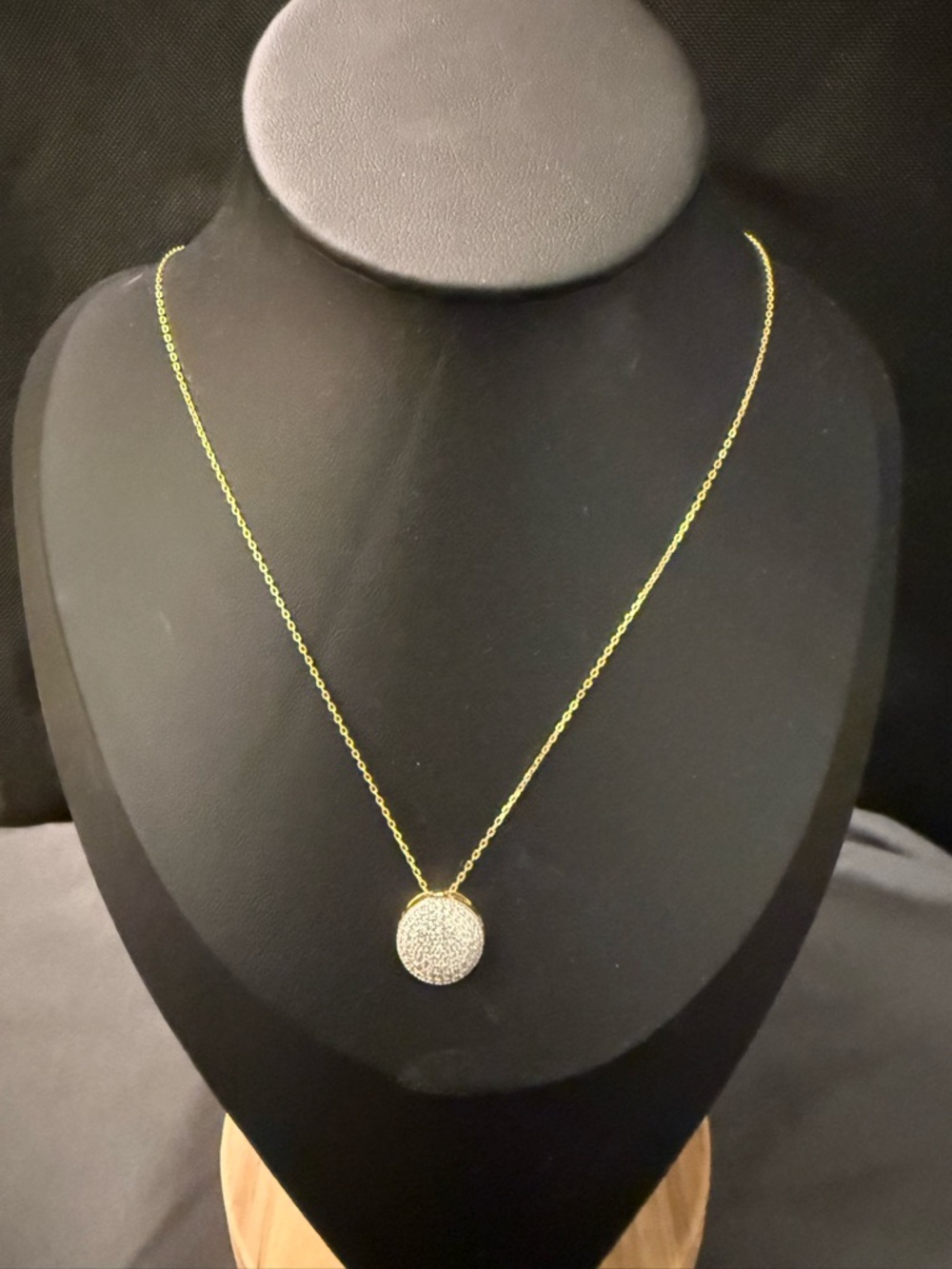 Monica Vinader Sterling Silver Gold wash Disc Pendant Necklace - Women Jewelry